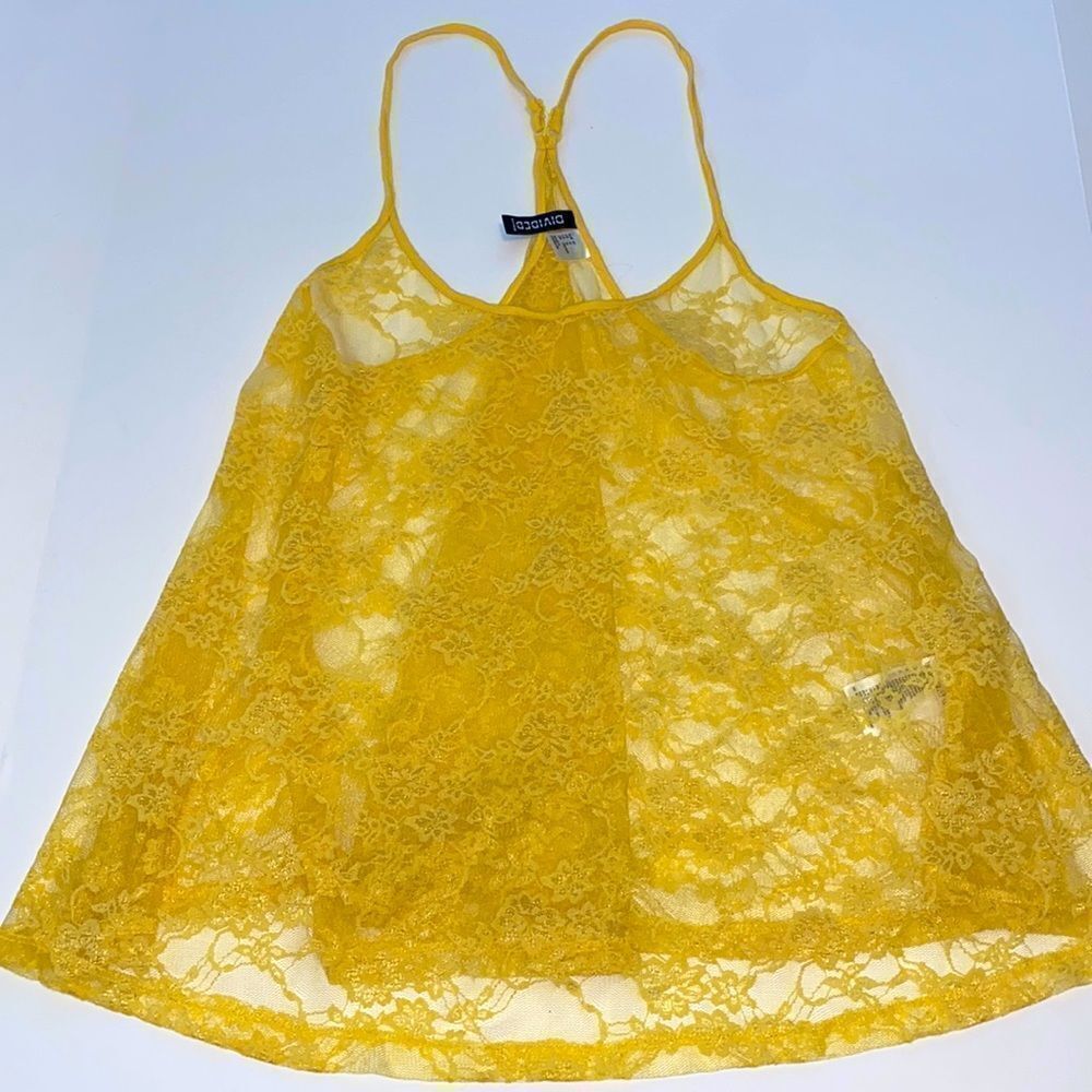 Divided yellow lace chemise size 10